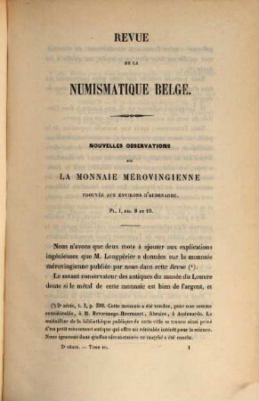 Revue de la numismatique belge. 3, 3. 1853