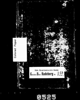 Hypothekenbuch von Ottendorf (bei Radeberg)