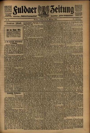Zweite Ausgabe vom Freitag, den 21. Februar 1908.