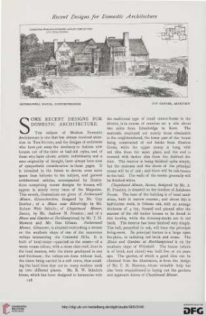 33: Some recent designs for domestic architecture