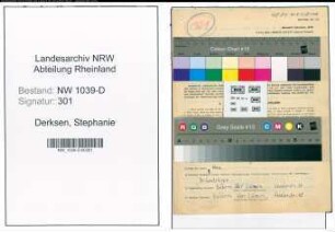 Entnazifizierung Stephanie Derksen , geb. 01.10.1917 (Sportlehrerin)
