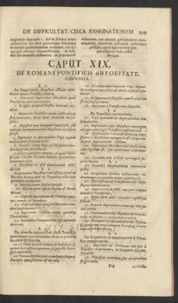Caput XIX. De Romani Pontificis Autoritate.