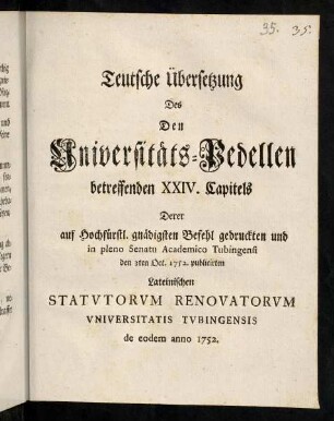 1-8, Teutsche Übersetzung des den Universitaets-...
