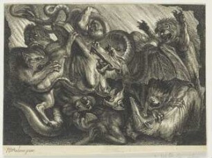 Drachen und Monster (Ausschnitt aus dem "Höllensturz")