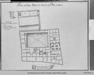 Grundriss des ersten Obergeschosses des Palazzo Imperiale in Siena