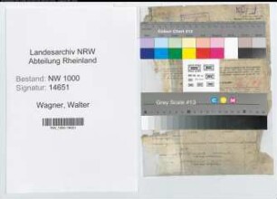 Entnazifizierung Walter Wagner, geb. 06.04.1890 (Ingenieur)