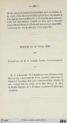 Séance du 20 Mars 1885