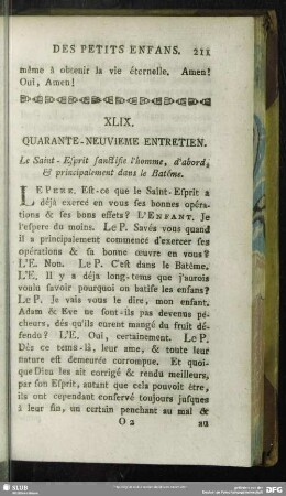 XLIX. Quarante-Neuvieme Entretien