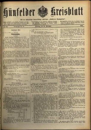 Ausgabe vom Dienstag, den 30. November 1915.