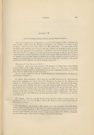 Appendix M. On the Languages spoken in Burma and the adjacent Countries