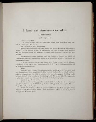 I. Land- und Süsswasser- Mollusken.
