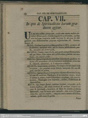 Cap. VII. In quo de Spiritualitate horum graduum agitur