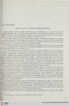 9: Grupa "a.r." w świetle korespondencji
