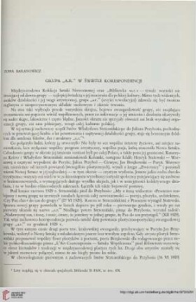 9: Grupa "a.r." w świetle korespondencji