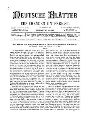 Zur Reform des Religionsunterrichts in der evangelischen Volksschule : (Fortsetzung)