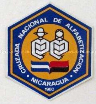 Aufkleber aus Nicaragua für die nationale Alphabetisierungskampagne