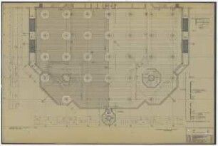 Zentralbibliothek der Landbauwissenschaft, Bonn Neubau: 1.UG, Bauteil I, Deckenuntersicht, 1:50