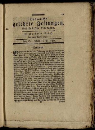 Siebzehntes Stück, den 24ten April, 1790.