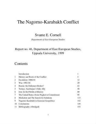 The Nagorno - Karabakh conflict