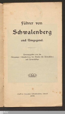 Führer von Schwalenberg und Umgegend