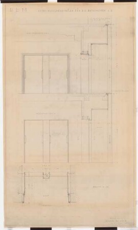 Reichsluftfahrtministerium, Berlin: Paternoster, Laibungsverkleidungen: Ansichten, Schnitte 1:10