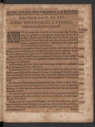 Libri Theologici Catholicorum Auctorum impressi.
