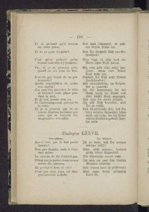 Dialogue LXXVII. Les adieux. Der Abschied.