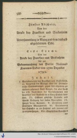 Erste Epoche.