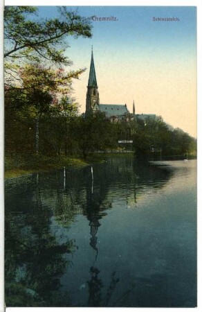 Chemnitz. Schlossteich und Schlosskirche