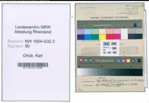 Entnazifizierung Karl Orlob , geb. 08.11.1902 (Zollsekretaer)
