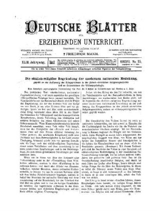 Die sittlich-religiöse Begründung der modernen nationalen Erziehung : geprüft an der Auffassung des Kriegsproblems in der jüdisch-christlichen Religionsgeschichte und an Erkenntnissen der Völkerpsychologie