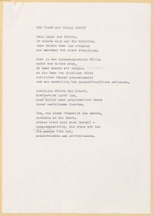 Heinz Piontek (1925-2003) Nachlass: Der Traum auf Troias Schutt - BSB Ana 465 A.1.32