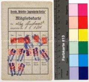 Mitgliedskarte des Vereins "Arbeiter-Jugendheim Berlin" für den Tischler Max Buchwald