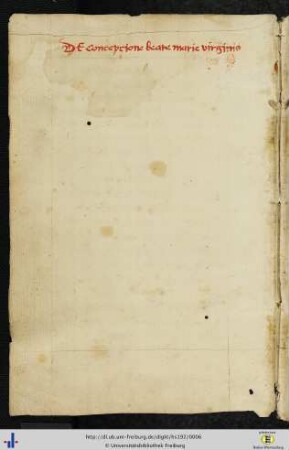 De concepcione beate marie virginis.