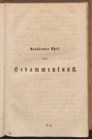 Ausübender Theil der Hebammenkunst