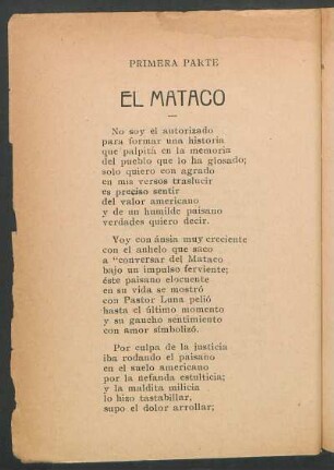 El Mataco : Primera parte