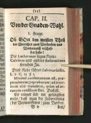 Cap. II. Von der Gnaden-Wahl.