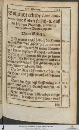 Etliche Loci communes und Gebett sprüch etc.