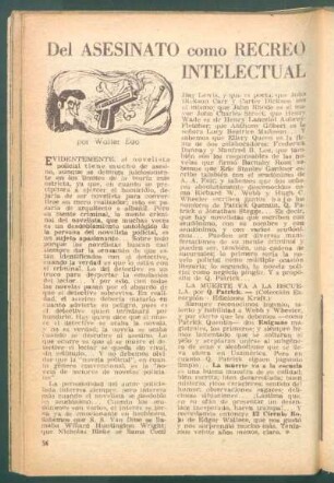Del asesinato como recreo intelectual