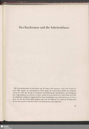Der Faschismus und die Arbeiterklasse