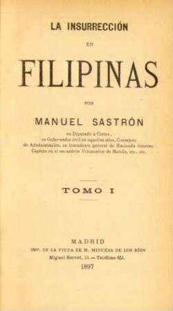 T. 1: La insurrección en Filipinas
