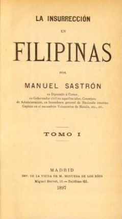 T. 1: La insurrección en Filipinas