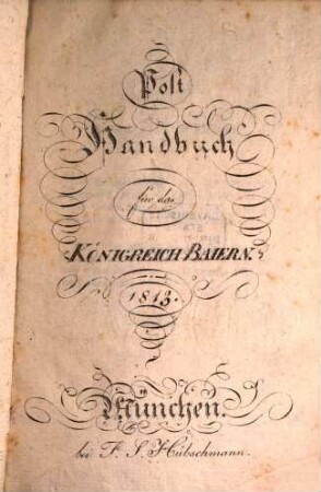 Post-Handbuch für das Königreich Baiern, 1813