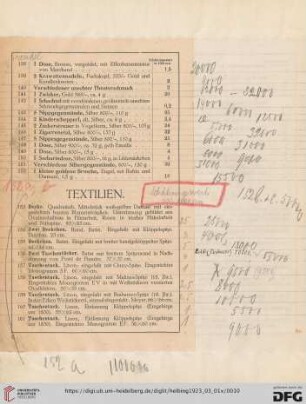 Textilien (Nr. 153-180)