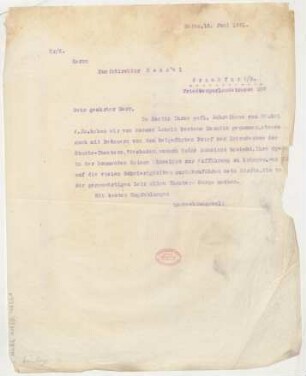 Brief an Franz Kessel : 16.06.1921
