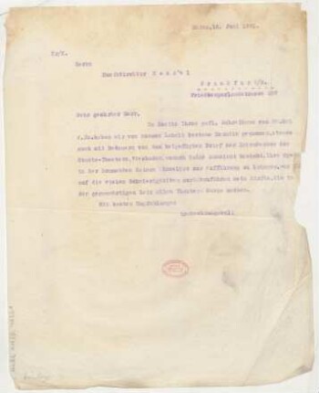 Brief an Franz Kessel : 16.06.1921