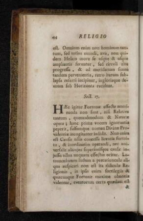 Sect. 17. [De Providentia divina , & fortuna.]