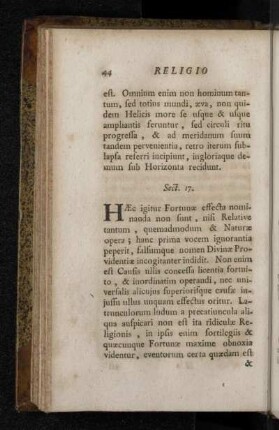 Sect. 17. [De Providentia divina , & fortuna.]
