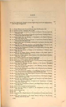 Return to an order dated 9th February 1841 : for. I. Copy of any orders issued