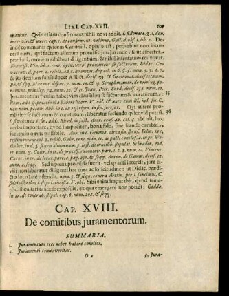 Cap. XVIII. De comitibus iuramentorum.